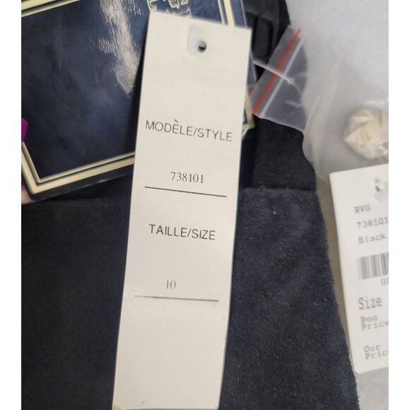 Revue Womens Genuine Leather Black Suede Pants Size 10 Mid-Rise Straight Leg - Picture 8 of 13